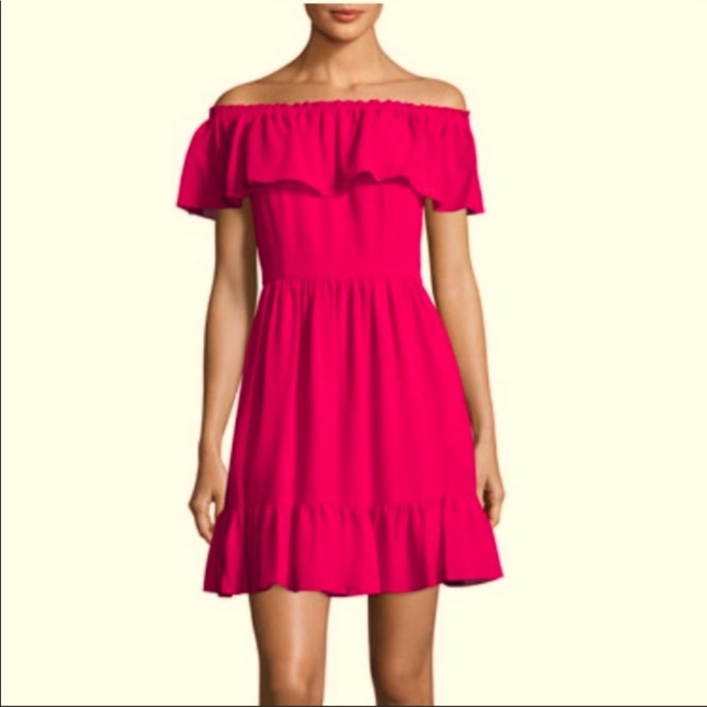 Cynthia Steffe Pink Off Shoulder Ruffle Dress Size 2